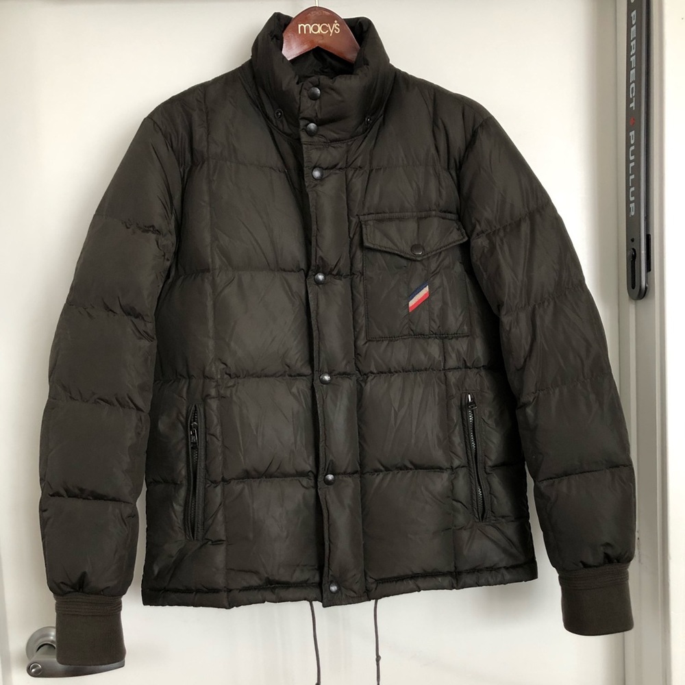 MONCLER Front Pocket Olive Green Puffer
